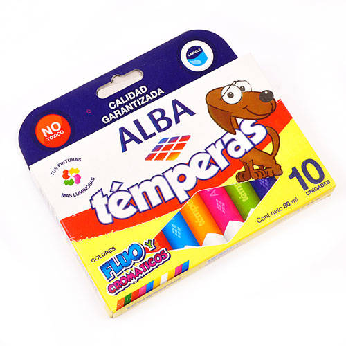 8300 995 080 ALBA                                                         | TEMPERA ESCOLAR 10 UNIDADES CROMATICO 8ML                                                                                                                                                                                                                 